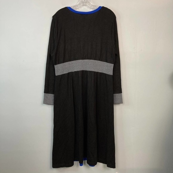 Fashion Bug Colorblock Knit Surplice Style Sweater Dress Plus Size 1X Black Blue - Picture 12 of 12